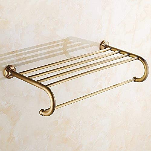 RAUGAJ Handtuchregal Handtuchschiene Wandmontierte Handtuchschiene Kupferkupperregal Doppelte Handtuch Rack Vintage Rack Bad Rack Bad Zubehör Badezimmer Handtuchregal von RAUGAJ