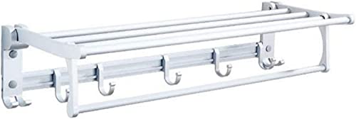 RAUGAJ Handtuchträger Handtuchschiene Klapptuchhalter Raum Alumibadezimmer Regal Wand Hängen 1-Tier Badezimmerbehälter Badezimmer Lagerständer Handtuch Handtuch Badezimmer Handtuchregal/60Cm von RAUGAJ