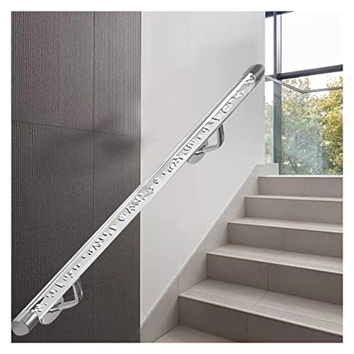 RAUGAJ Hochleistungstransparente Acryl-Treppe Handlauf, Villa/Büro/Deck Grab Bargelgel Geländer, Mount Modern Banister Kits Mit Silbernen Endkappen Und Klammern/0.5M/1.6Ft von RAUGAJ