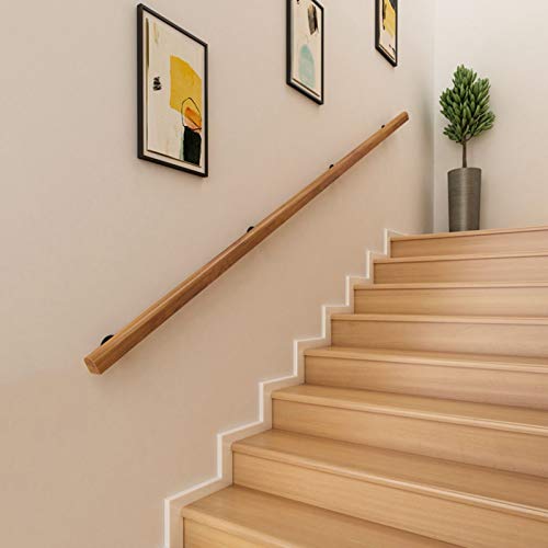 RAUGAJ Hölzerne Treppe Handlauf Mit Klammern, Wandmontierte Handschiene ， Geländer Für Treppen Im Innenbereich Außenstufen Für Behinderte Ältere Kinder/2.8M(9.2Ft) von RAUGAJ