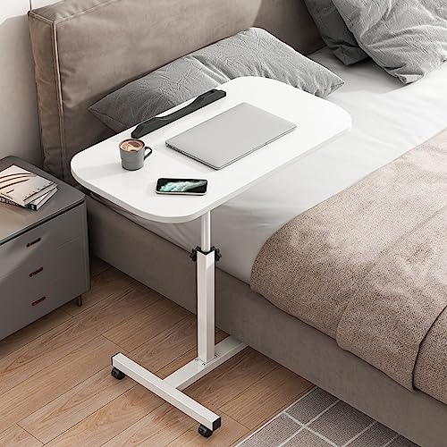 RAUGAJ Klappbarer Laptoptisch mit verstellbarer Höhe und Neigungswinkel, tragbarer Gaming-Computertisch, Tablet-Ständer, Tablet-Ständer, Tablett, Nachttisch, Sofa, Weiß von RAUGAJ