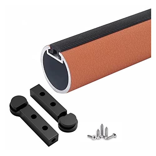 RAUGAJ Kommerzielle Hängende Kleiderstange Mit Rutschfestem Stille, Bekleidungsgeschäft/Wäscherei Aluminiumlegierungsstange, Lederoberfläche, Ladung Von 150 Kg/330 Lbs/Orange/125Cm/49.2In von RAUGAJ