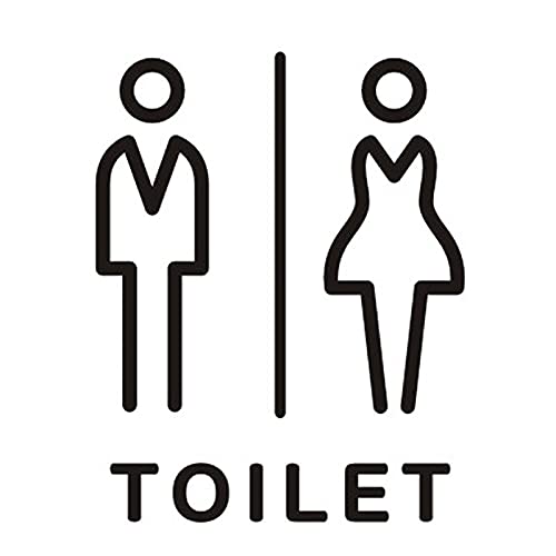 RAUGAJ Männliches Und Weibliches Badezimmerschild, Wc-Wandaufkleber, Acryl-Toilettenschild Selbstklebend, Badezimmer Unisex Wc/Toilet/20 * 14Cm von RAUGAJ