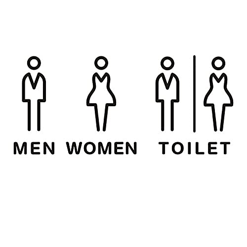 RAUGAJ Männliches Und Weibliches Badezimmerschild, Wc-Wandaufkleber, Acryl-Toilettenschild Selbstklebend, Badezimmer Unisex Wc Türschild Für Hoteleinkaufszentrum Restaurant Kaffeehaus Kaffeehaus/Man+W von RAUGAJ