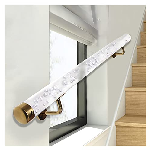 RAUGAJ Moderne Klare Acryl-Treppe Handläufe Mit Goldenen Endkappen Und Klammern, 50-600 cm Lange Innentreppen Grabbars, Für Lofts/Krankenhäuser/Veranda/Balkon/Clear/4.0M/13.1Ft RAUGAJ Moderne Klare Acryl-Treppe Handläufe Mit Goldenen Endkappen Und Klammern, 50-600 cm Lange Innentreppen Grabbars, Für Lofts/Krankenhäuser/Veranda/Balkon/Clear/4.0M/13.1Ft von RAUGAJ