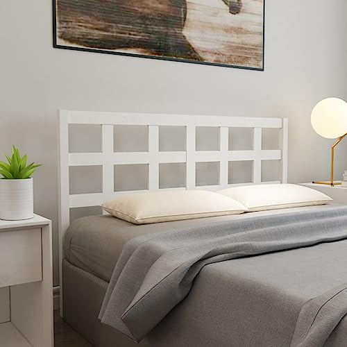 RAUGAJ Möbel Home Tools Bett Kopfteil Weiß 145,5x4x100cm Massivholz Kiefer von RAUGAJ
