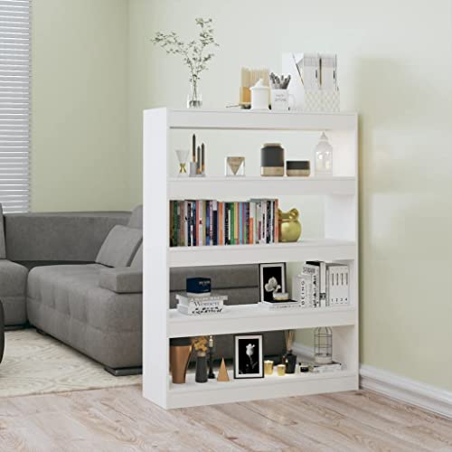 RAUGAJ Möbel Wohnwerkzeuge Bücherschrank Raumteiler Hochglanz Weiß 100x30x135cm von RAUGAJ