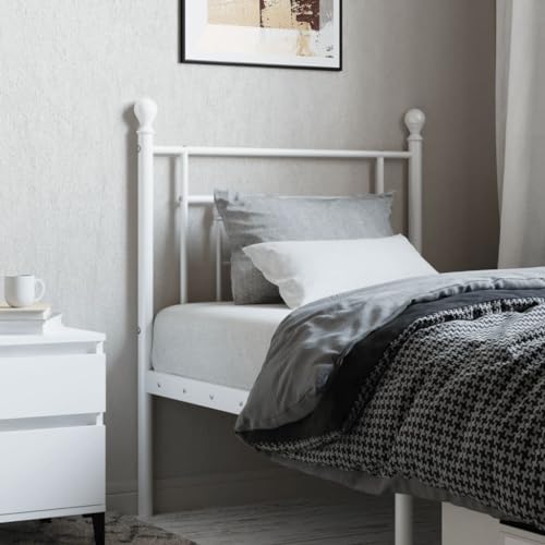 RAUGAJ Nice Beds & Accessories Kopfteil & Fußteil aus Metall, Weiß, 75 cm von RAUGAJ