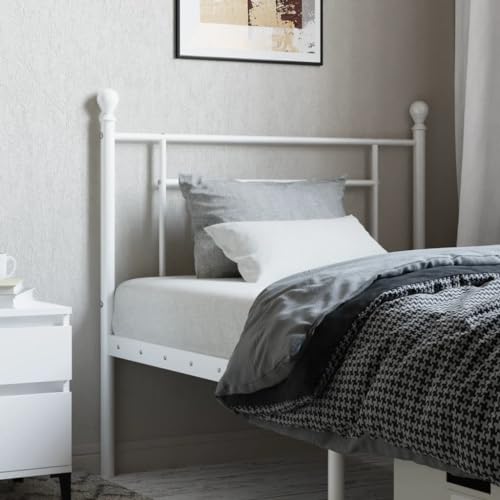 RAUGAJ Nice Beds & Accessories Kopfteil & Fußteil aus Metall, Weiß, 90 cm von RAUGAJ