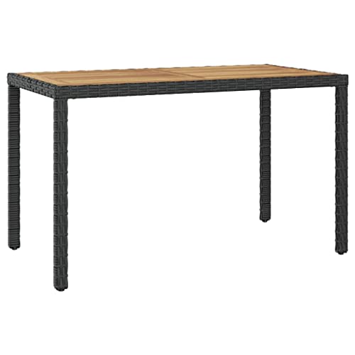 RAUGAJ Outdoor Tische Gartentisch Schwarz und Braun 123x60x74cm Akazienholz Möbel von RAUGAJ
