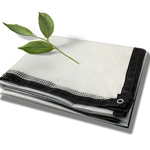 RAUGAJ Planen, Zeltschattierungsgebiet Tarpaulin Regenfisch Wasserdichtes Baldachin Stoff Treibhaus Grüne Pflanze Blumen Balkon Transparent Bedecken Die Regendämmung Film/White Grid/2 * 8M von RAUGAJ