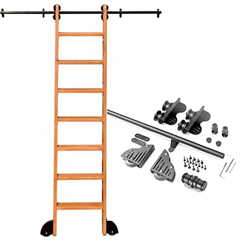 RAUGAJ Robustes Hardware-Kit Für Scheunentore, Robust, 3,3 Bis 20 Fuß, Rollleiter-Hardware, Bibliothek, Schiebeleiter-Hardware-Kit, Runde Schiene/Schiene (Keine Leiter)/20Ft/600Cm Track Kit von RAUGAJ