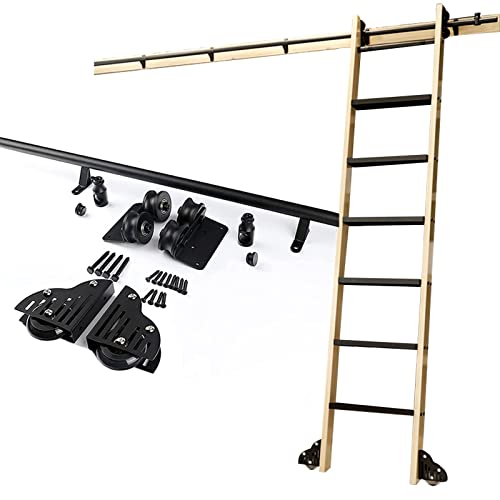 RAUGAJ Rolling Ladder Hardware Bibliothek Schiebebibliothek Leiter Hardware Kit/3.3Ft/100Cm Track Kit von RAUGAJ