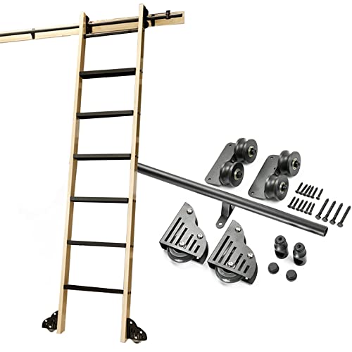 RAUGAJ Schiebeleiter-Beschlagsatz Für Bibliothek 3.3Ft- 20Ft Rolling Ladder Hardware Bibliothek Schiebeleiter-Beschlagsatz Mit Bodenrollen/Color/3.3Ft/100Cm Track Kit von RAUGAJ