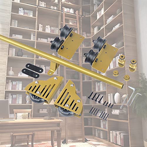 RAUGAJ Schiebeleiter-Hängeschiene, Kompletter Satz Hardware (Ohne Leiter), Rollleiter-Hardware-Bibliothek, Schiebeleiter-Hardware-Kit, Geeignet Für Zuhause/Innenraum/Loft/10Ft/300Cm Track Kit von RAUGAJ