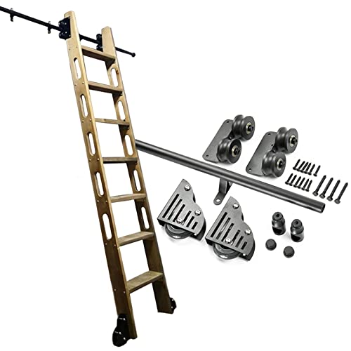 RAUGAJ Schiebeleiter-Hardware-Kit Bibliothek Rollende Leiter-Hardware-Bibliothek Schiebeleiter-Hardware-Kit Mit Bodenrollen/20Ft/600Cm Track Kit von RAUGAJ