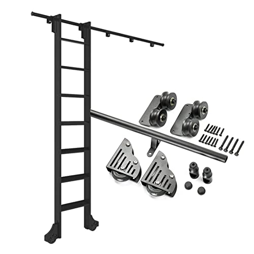 RAUGAJ Schiebeleiter-Hardware-Kit Bibliothek Rollende Leiter-Hardware-Bibliothek Schiebeleiter-Hardware-Kit Mit Bodenrollen/Color/10Ft/300Cm Track Kit von RAUGAJ