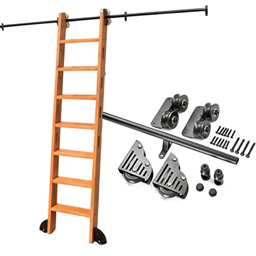 RAUGAJ Schiebeleiter-Hardware-Kit Bibliothek Rollende Leiter-Hardware-Bibliothek Schiebeleiter-Hardware-Kit Mit Bodenrollen/Color/20Ft/600Cm Track Kit von RAUGAJ
