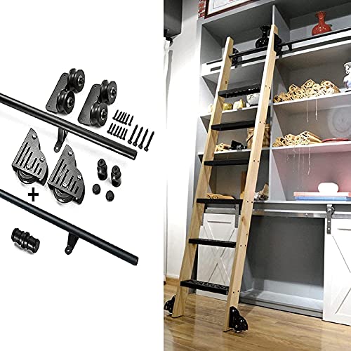RAUGAJ Schiebetür Kit 3.3Ft-20Ft Retractable Rolling Ladder Hardware Bibliothek Schiebeleiter Hardware Kit Runde Schiene/Schiene, Rundes Rohr Mobile Leiter Track Für Home/Indoor/Loft, Mit Bodenrolle/B RAUGAJ Schiebetür Kit 3.3Ft-20Ft Retractable Rolling Ladder Hardware Bibliothek Schiebeleiter Hardware Kit Runde Schiene/Schiene, Rundes Rohr Mobile Leiter Track Für Home/Indoor/Loft, Mit Bodenrolle/B von RAUGAJ
