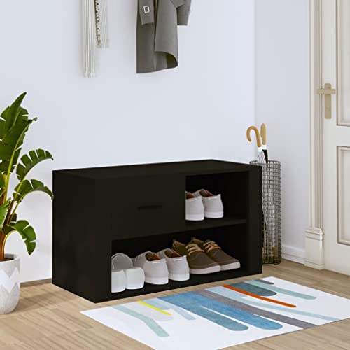 RAUGAJ Schuhschrank, schwarz, 80 x 35 x 45 cm, Holzwerkstoff, Artikelfarbe: Schwarz RAUGAJ Schuhschrank, schwarz, 80 x 35 x 45 cm, Holzwerkstoff, Artikelfarbe: Schwarz von RAUGAJ