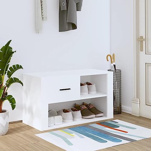RAUGAJ Schuhschrank, weiß, 80 x 35 x 45 cm, Holzwerkstoff, Artikelfarbe: Weiß RAUGAJ Schuhschrank, weiß, 80 x 35 x 45 cm, Holzwerkstoff, Artikelfarbe: Weiß von RAUGAJ