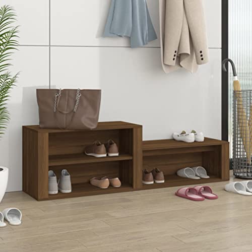 RAUGAJ Schuhschrank Braun Eiche 150x35x45cm Holzwerkstoff Artikelfarbe Eiche Braun von RAUGAJ