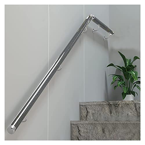 RAUGAJ Schwarzes Acrylhandlauf Mit Transparenter Blase, Innentreppe Hilfsgrabstange, 0,5 1 2 3 4 5 6 6,4 M Lang, Für Kinder Senioren Behinderte Verwendung/Silver/8.5Ft/260Cm(2 Section) von RAUGAJ