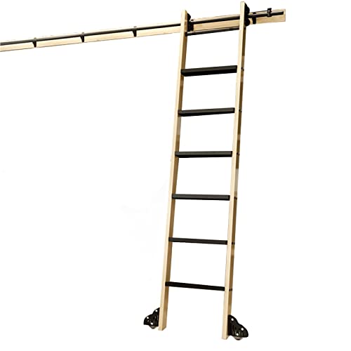 RAUGAJ Sliding Library Ladder Hardware Kit Schiebeleiter Moving Track Kit 3.3Ft-20Ft,Sliding Ladder Hardware Kit/Color/6.6Ft/200Cm Track Kit von RAUGAJ