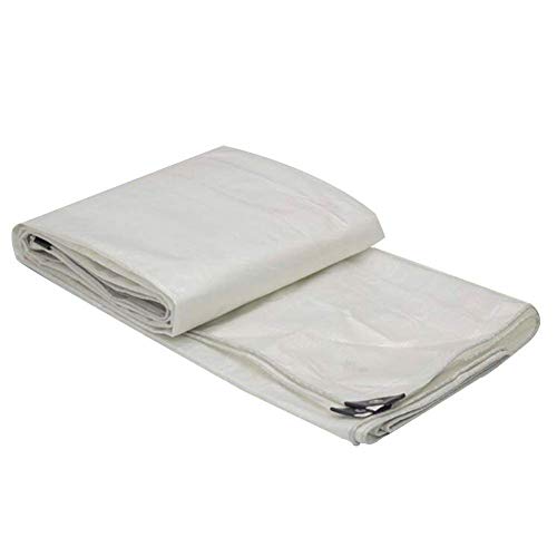 RAUGAJ Tarpaulin Wasserdicht Mit Staubdestofem Regen-Stoffkante Mit Freiem Seil Im Freien Im Freien Im Außendach Im Außenbereich/White/5 * 6M von RAUGAJ