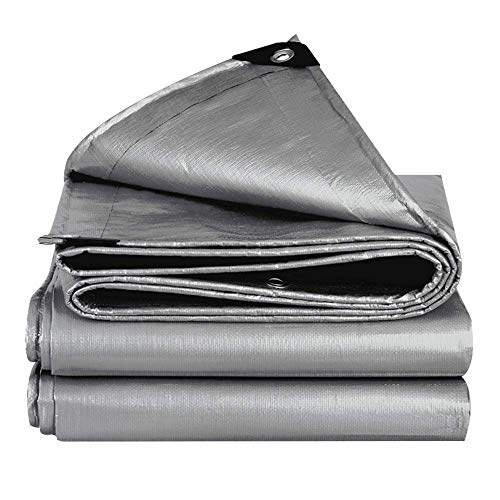 RAUGAJ Tarpaulin wasserdichte Sonnenschutzbedeckung Leicht Silbertuch Metall Ösient Outdoor -Terrasse Prise Markisen/Silver/5.8 * 5.8M von RAUGAJ