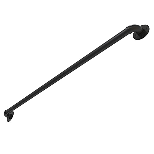 RAUGAJ Treppe Handläufe - Schwarzes Metall, Ältere Kinder Ohne Schlupf -Stütze, Wall Mount Banister Für Flur Lofts Villas/1.2M/3.9Ft von RAUGAJ