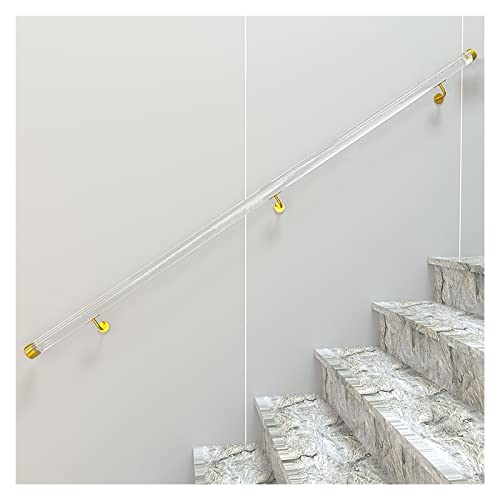 RAUGAJ Treppenhändlehre Mit Wandmontage - Transparente Acryl -Nicht -Schlupf -Grabbars, Für Hotel/Flur/Zuhause/Büro, Mit Goldenen Endkappen Und Klammern, Benutzerdefinierte Länge/11.5Ft/350Cm(3 Sgctio RAUGAJ Treppenhändlehre Mit Wandmontage - Transparente Acryl -Nicht -Schlupf -Grabbars, Für Hotel/Flur/Zuhause/Büro, Mit Goldenen Endkappen Und Klammern, Benutzerdefinierte Länge/11.5Ft/350Cm(3 Sgctio von RAUGAJ