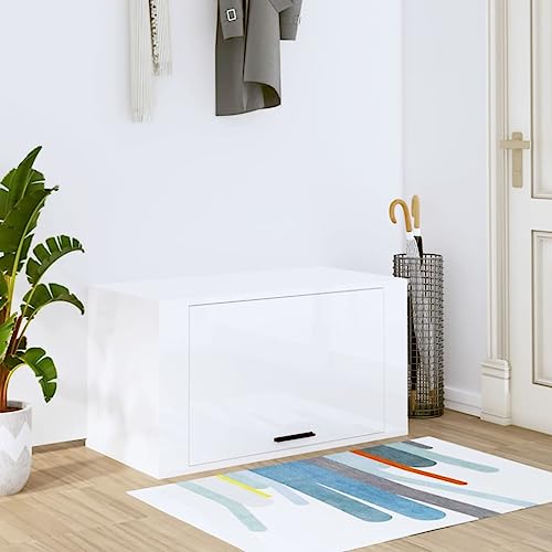 RAUGAJ Wandschrank Schuhschrank Hochglanz Weiß 70x35x38cm Holzwerkstoff Artikelfarbe Hochglanz Weiß von RAUGAJ