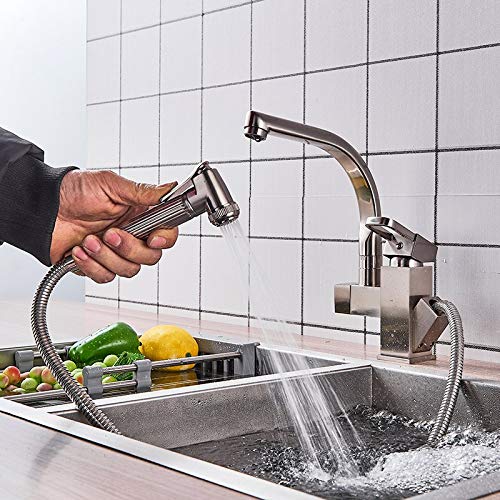 RAUGAJ Wasserhähne, Küchenarmäuren Dual Ausguss Ausziehen Küchenhahn Mit Sprühküche Wasserhähne Heiße Kaltwassermixerdeck Montiert/Nickle Gebürstet RAUGAJ Wasserhähne, Küchenarmäuren Dual Ausguss Ausziehen Küchenhahn Mit Sprühküche Wasserhähne Heiße Kaltwassermixerdeck Montiert/Nickle Gebürstet von RAUGAJ