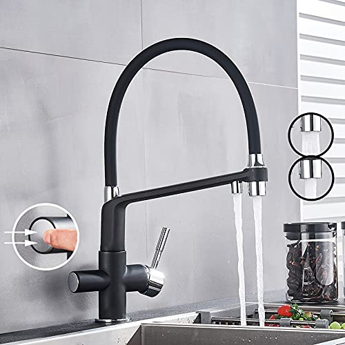 RAUGAJ Wasserhähne, Küchenwasserfilter Wasserhahn Küche Wasserhähne Dual Spout Filter Wasserhahnmischer 360 Grad Rotation Wasserreinigungsfunktion Zapfen/Schwarz C RAUGAJ Wasserhähne, Küchenwasserfilter Wasserhahn Küche Wasserhähne Dual Spout Filter Wasserhahnmischer 360 Grad Rotation Wasserreinigungsfunktion Zapfen/Schwarz C von RAUGAJ