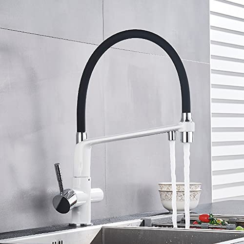 RAUGAJ Wasserhähne, Küchenwasserfilter Wasserhahn Küche Wasserhähne Dual Spout Filter Wasserhahnmischer 360 Grad Rotation Wasserreinigungsfunktion Zapfen/Weiß RAUGAJ Wasserhähne, Küchenwasserfilter Wasserhahn Küche Wasserhähne Dual Spout Filter Wasserhahnmischer 360 Grad Rotation Wasserreinigungsfunktion Zapfen/Weiß von RAUGAJ