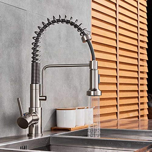RAUGAJ Wasserhähne, Neu Ausziehen Küchenspüle Wasserhahndeck/Gebürstetes Nickel von RAUGAJ