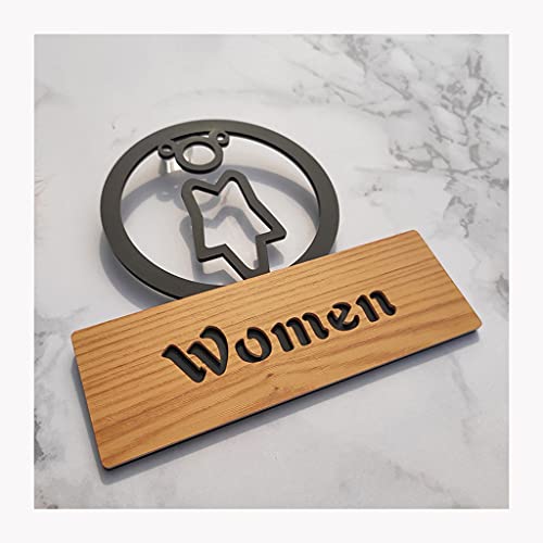 RAUGAJ Wc Toilettenschild Acryl Waschraum Tür Aufkleber Beschilderung Für Öffentliche Angaben Plaque Dekor Entfernbare Badezimmerhotelschild/B/15 * 14.6Cm von RAUGAJ