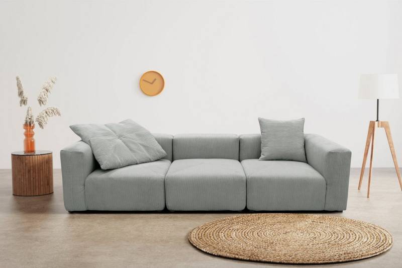 RAUM.ID Big-Sofa Gerrid, Cord-Bezug, bestehend aus Modulen: 2 Eck- und ein Mittelelement von RAUM.ID