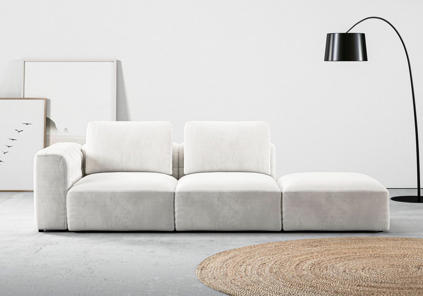 RAUM.ID Chaiselongue Cushid, Modul-Sofa, bestehend aus 2-Sitzer und Hocker von RAUM.ID