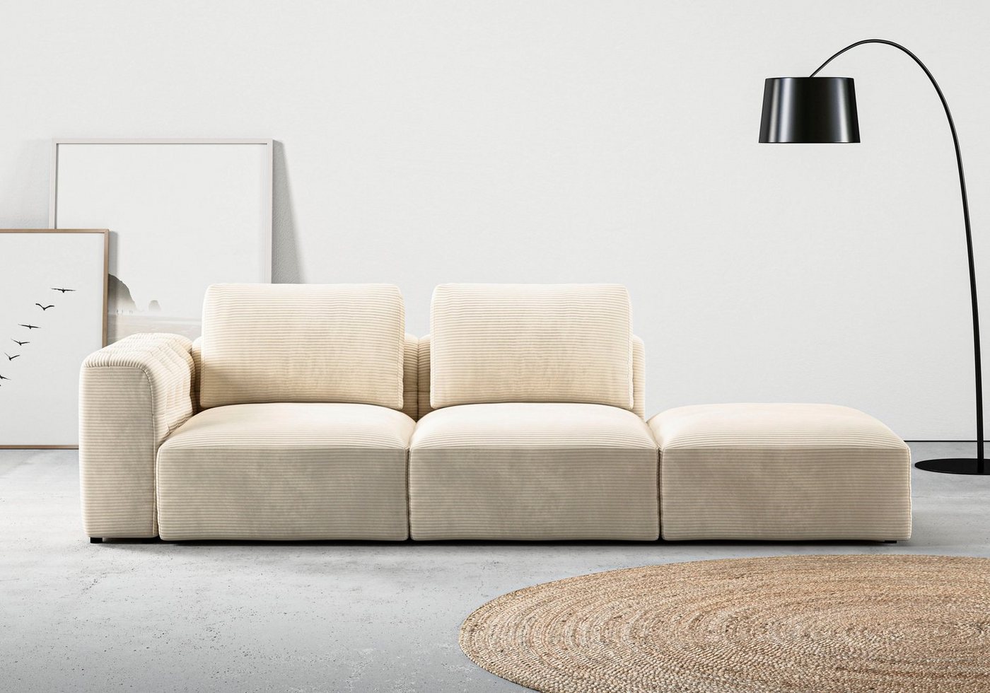 RAUM.ID Chaiselongue Cushid, Modul-Sofa, bestehend aus 2-Sitzer und Hocker von RAUM.ID