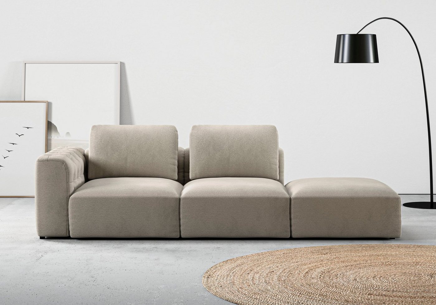 RAUM.ID Chaiselongue Cushid, Modul-Sofa, bestehend aus 2-Sitzer und Hocker von RAUM.ID