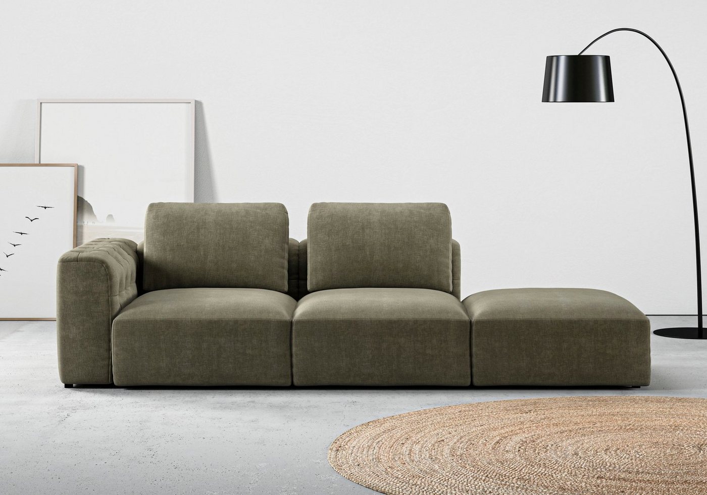 RAUM.ID Chaiselongue Cushid, Modul-Sofa, bestehend aus 2-Sitzer und Hocker von RAUM.ID