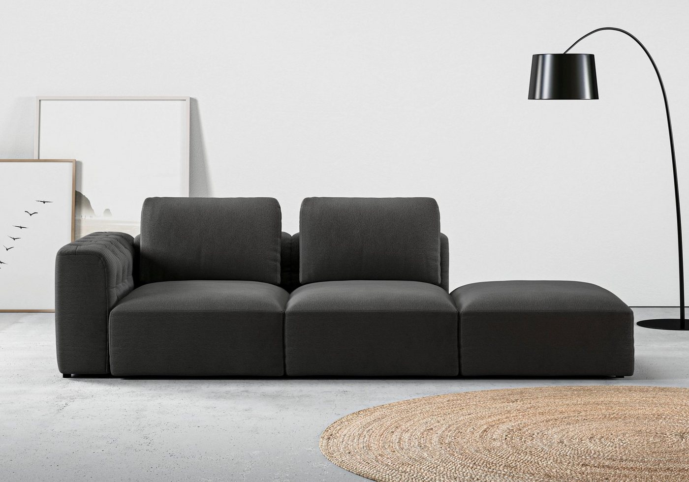 RAUM.ID Chaiselongue Cushid, Modul-Sofa, bestehend aus 2-Sitzer und Hocker von RAUM.ID