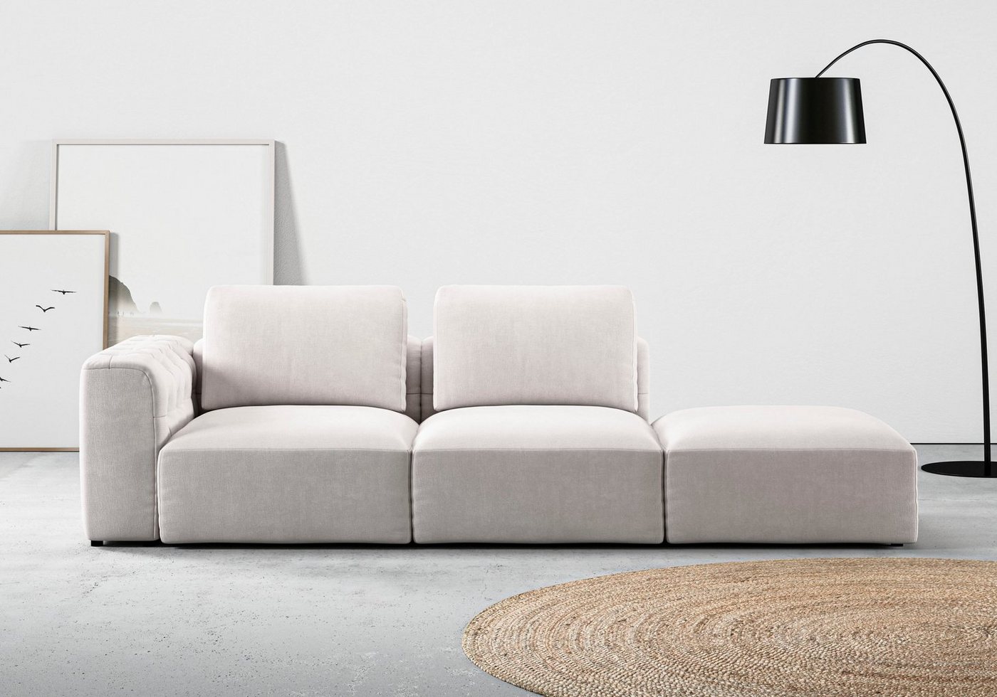 RAUM.ID Chaiselongue Cushid, Modul-Sofa, bestehend aus 2-Sitzer und Hocker von RAUM.ID