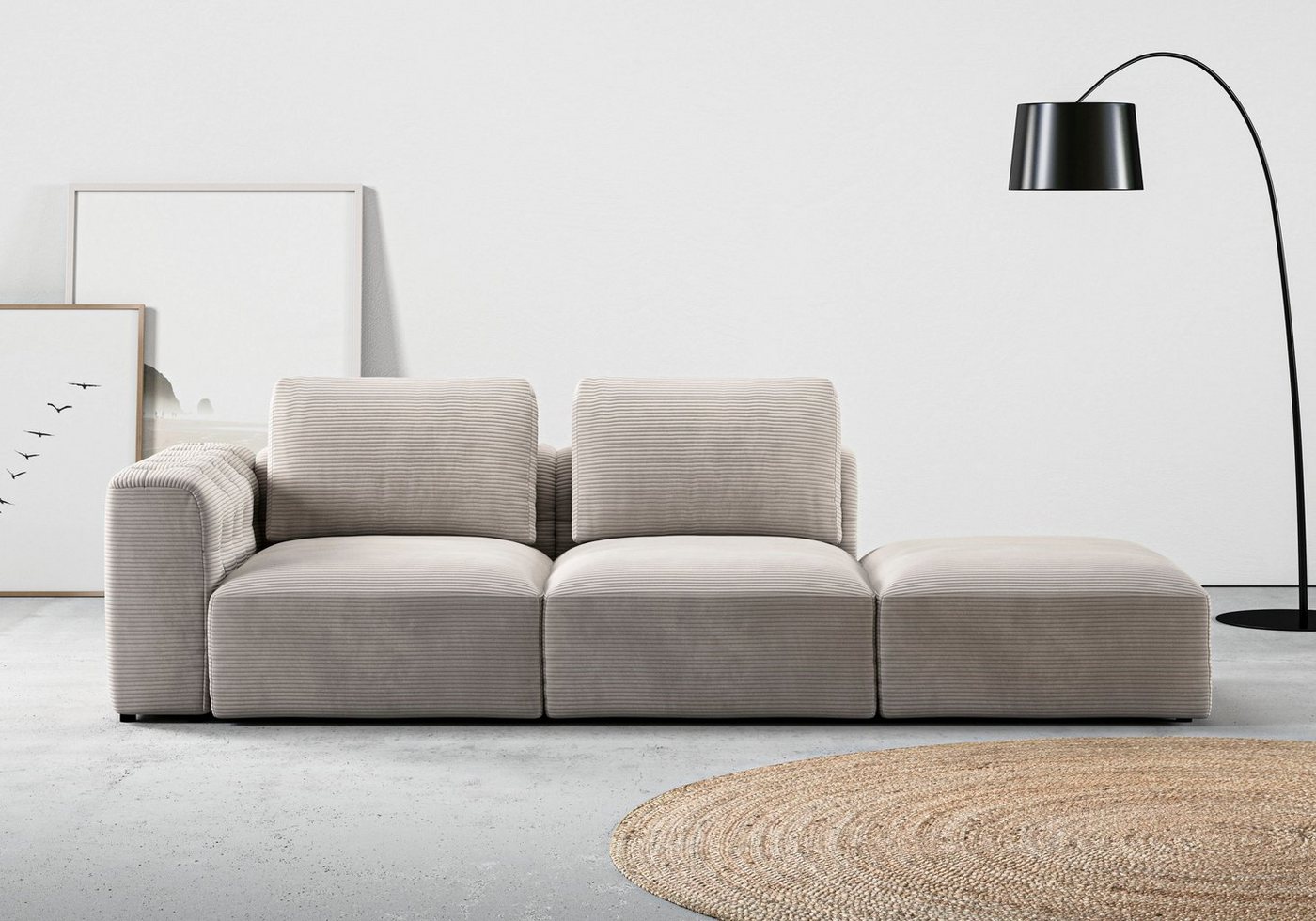 RAUM.ID Chaiselongue Cushid, Modul-Sofa, bestehend aus 2-Sitzer und Hocker von RAUM.ID