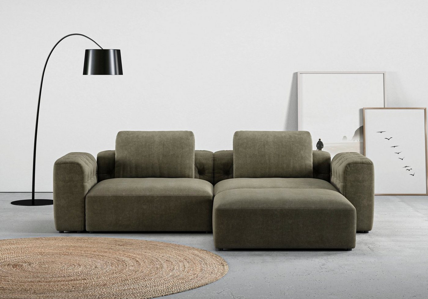 RAUM.ID Ecksofa Cushid L-Form, Modulset, bestehend aus 3 Teilen von RAUM.ID