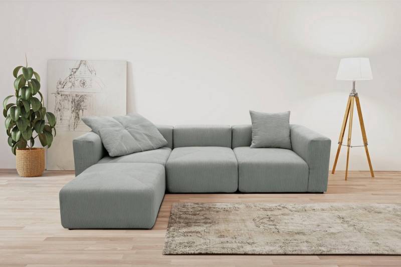 RAUM.ID Ecksofa Gerrid L-Form, Cord-Bezug, Modulsofa, bestehend aus Eck- und Mittelelement + Hocker RAUM.ID Ecksofa Gerrid L-Form, Cord-Bezug, Modulsofa, bestehend aus Eck- und Mittelelement + Hocker von RAUM.ID