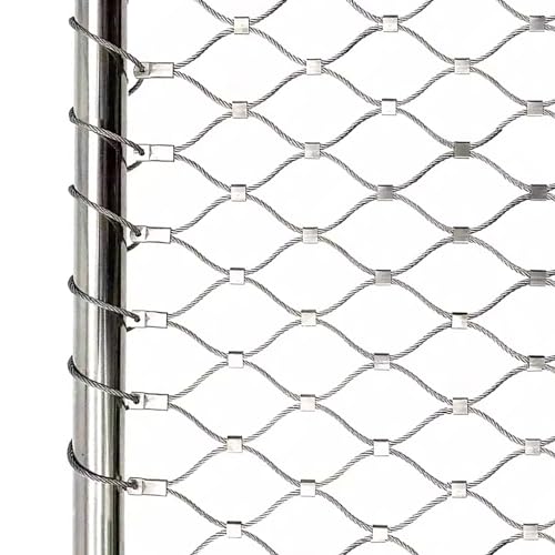 RAUMPA Hasendraht Stahlseil Zaun Netz Edelstahl Metall Maschen 10cm Gartenzaun Weidezaun Wildzaun Hühnerzaun Hundezaun Schafzaun Teichzaun Für Garten Balkon Weide Schaf Hühner von RAUMPA
