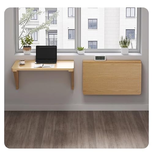 RAUMPA Klapptisch Wand,Kleiner, Wandtisch, Wandklapptisch Aus Massivholz, Platzsparender Schwimmender Drop-Leaf Schreibtisch für Arbeitszimmer Laptoptisch Esstisch (Size : 60x40cm/24x16in) von RAUMPA